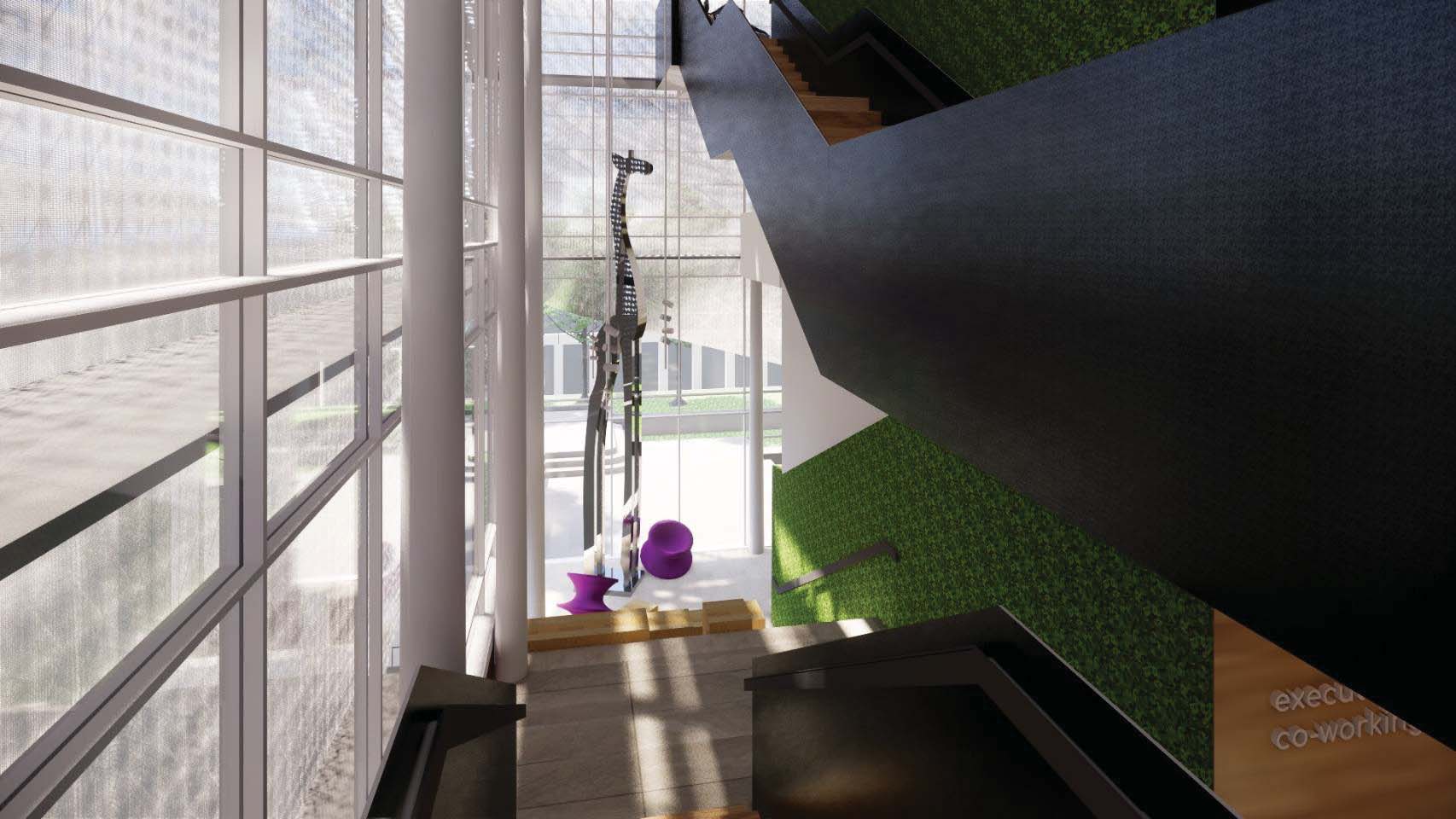 อาคารสภาส่วนพื้นที่บันไดสรรจรระหว่างชั้น